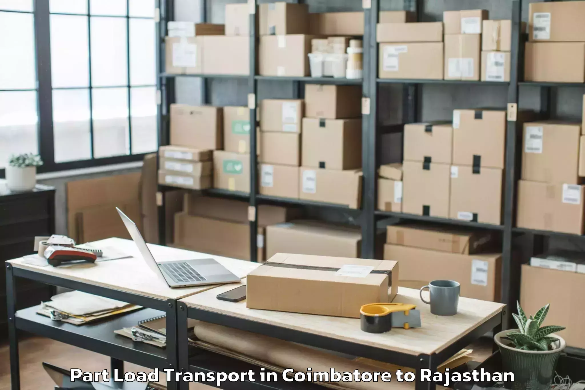 Easy Coimbatore to Dholpur Part Load Transport Booking